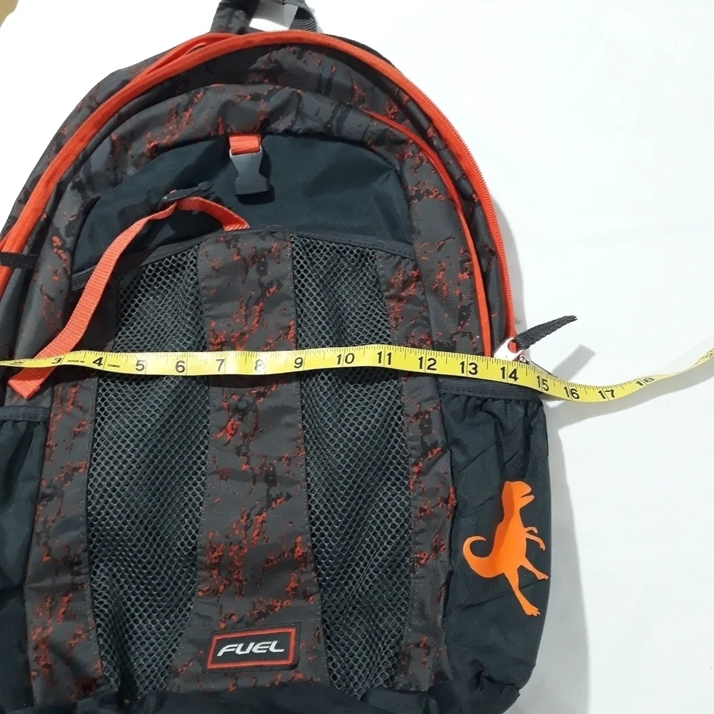 Fuel Backpack Unisex School Backpack with Laptop Pouch Black & Orange Lightweigh